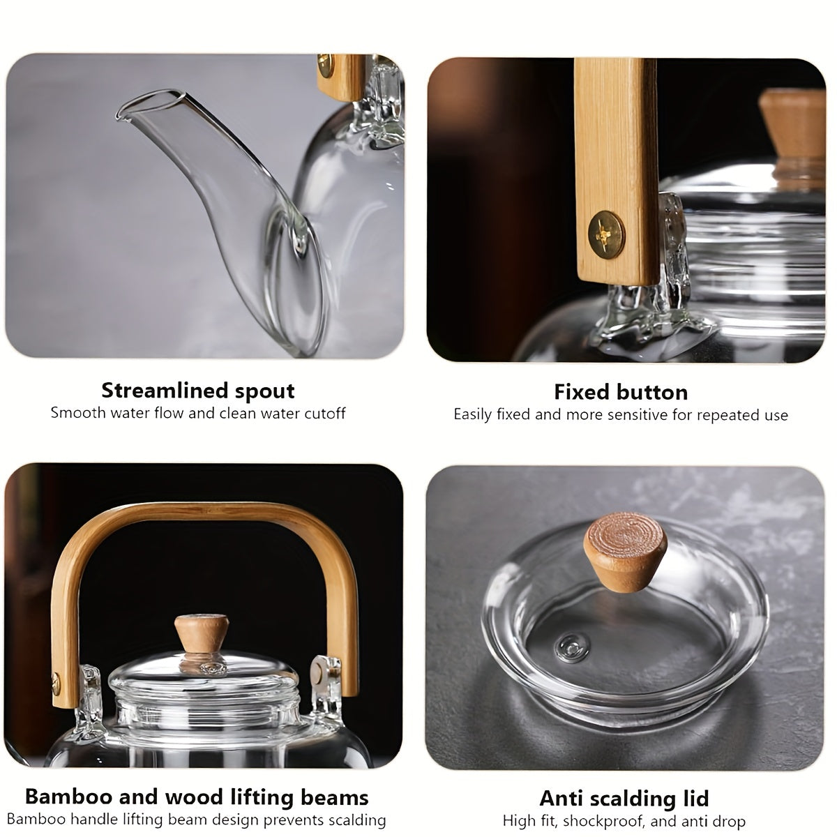 High-Quality Double Wall Glass Teapot with Bamboo Handle PK LUXUS™