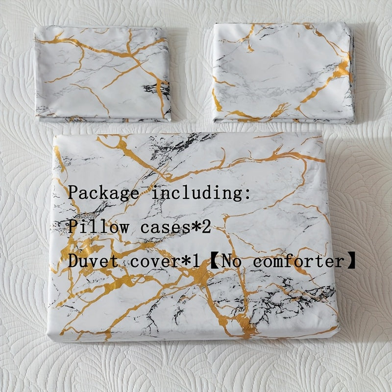 3pcs Classic Hot Stamping Texture Quilt Cover Set By PK LUXUS™