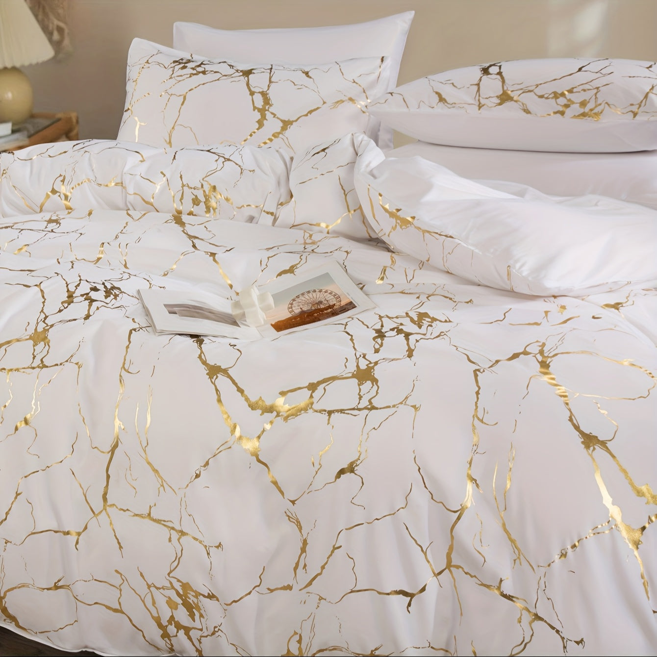 3pcs Classic Hot Stamping Texture Quilt Cover Set By PK LUXUS™