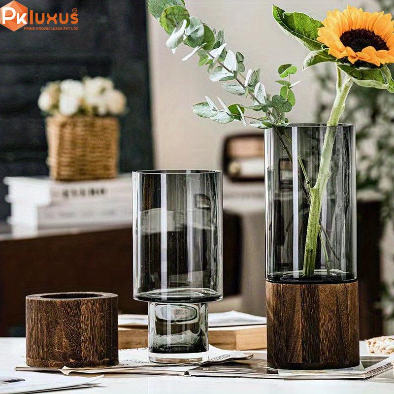 High Quality Luxury Wood Glass Vase By PK LUXUS™ - PK LUXUS