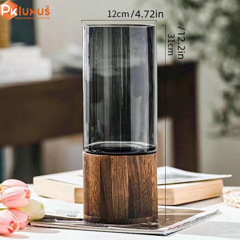 High Quality Luxury Wood Glass Vase By PK LUXUS™ - PK LUXUS