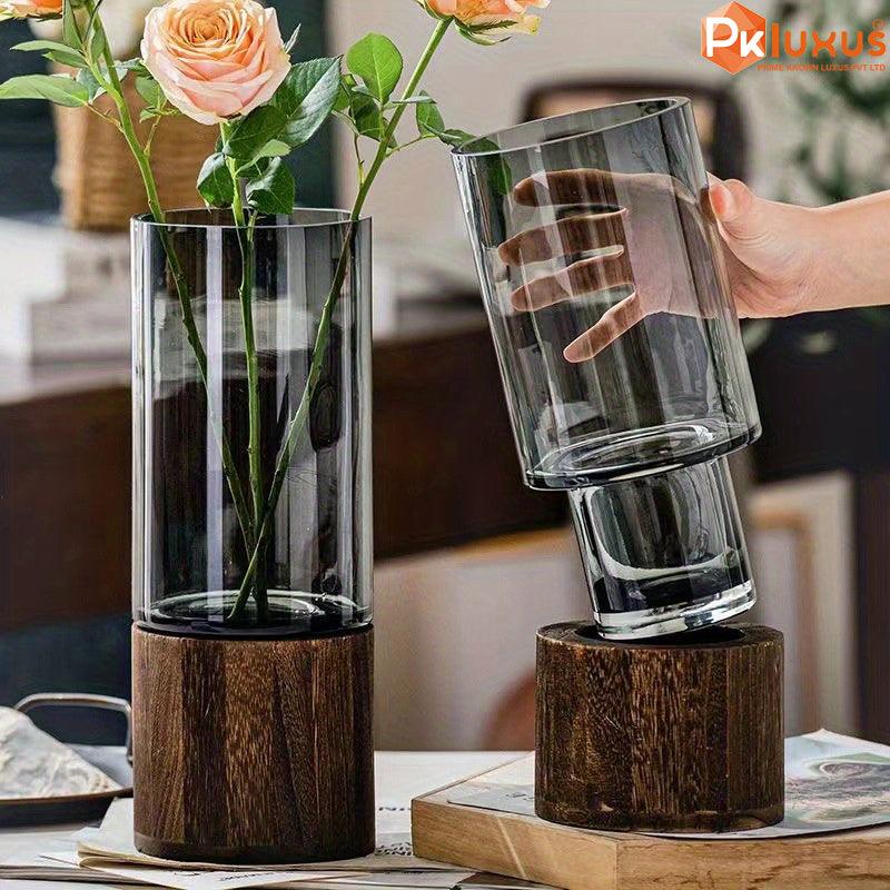 High Quality Luxury Wood Glass Vase By PK LUXUS™ - PK LUXUS