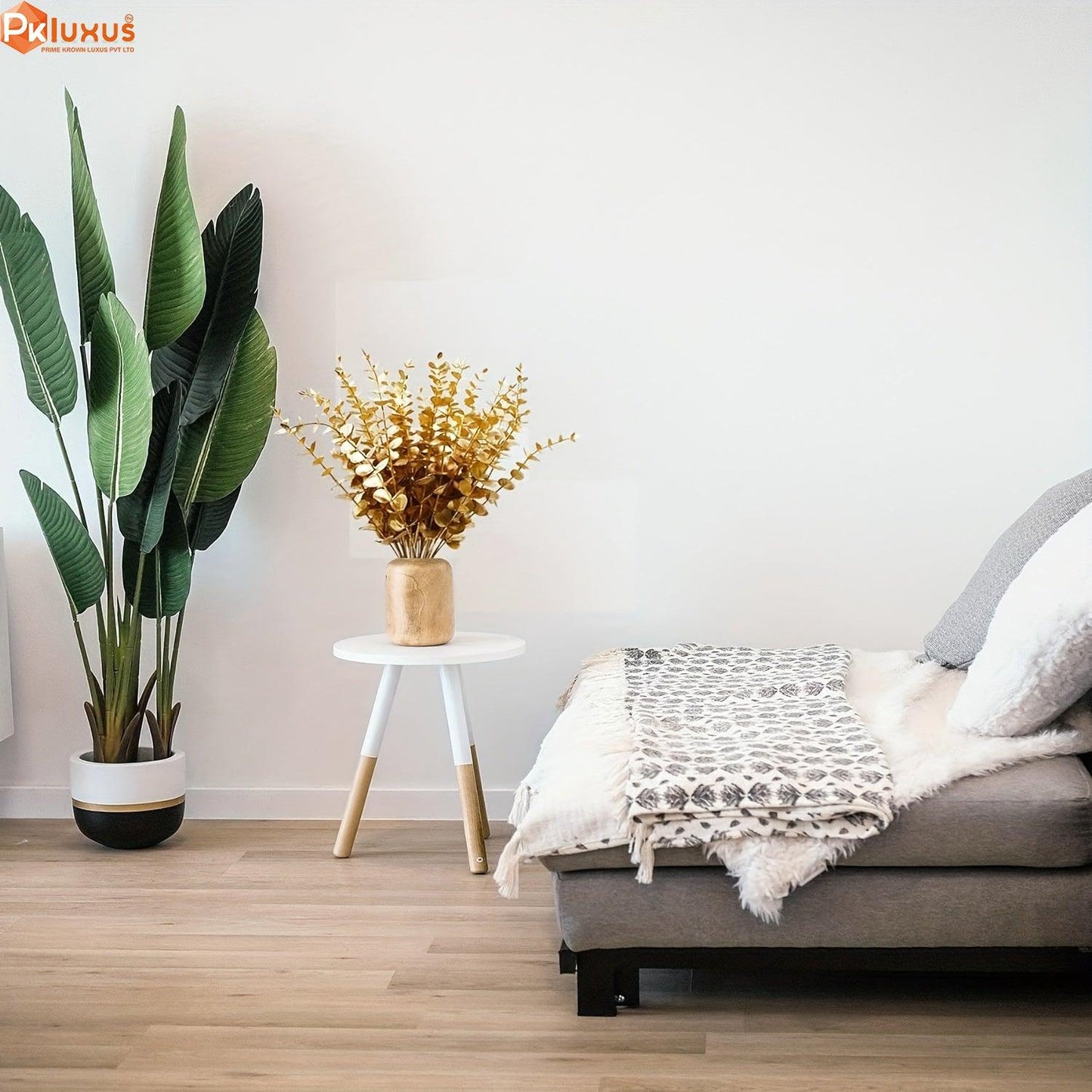 10 Stems Bunch Golden Eucalyptus Faux Leaves By PK LUXUS™ - PK LUXUS