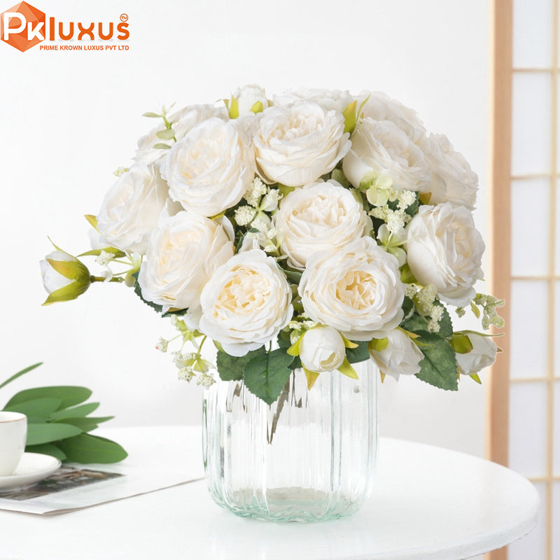 12-Inch Mini Peonies Bouquet Bundle (3 Colors) By PK LUXUS™ - PK LUXUS