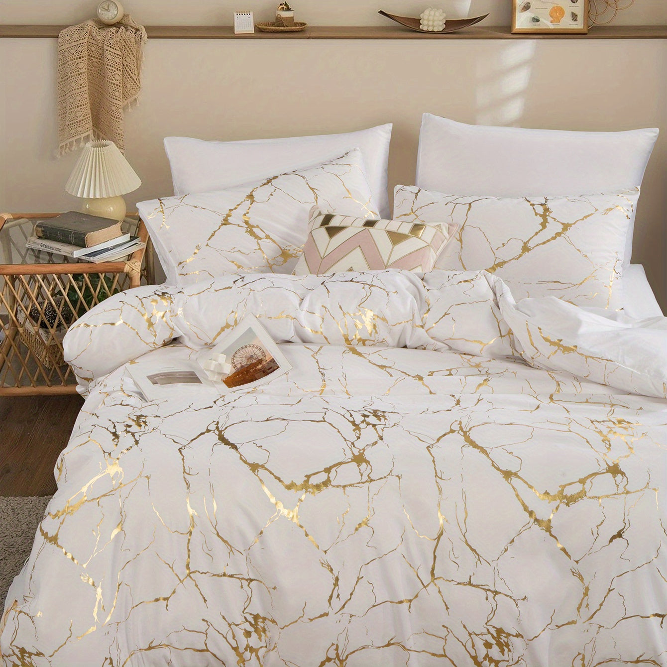 3pcs Classic Hot Stamping Texture Quilt Cover Set By PK LUXUS™