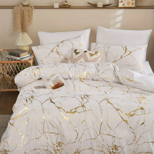 3pcs Classic Hot Stamping Texture Quilt Cover Set By PK LUXUS™