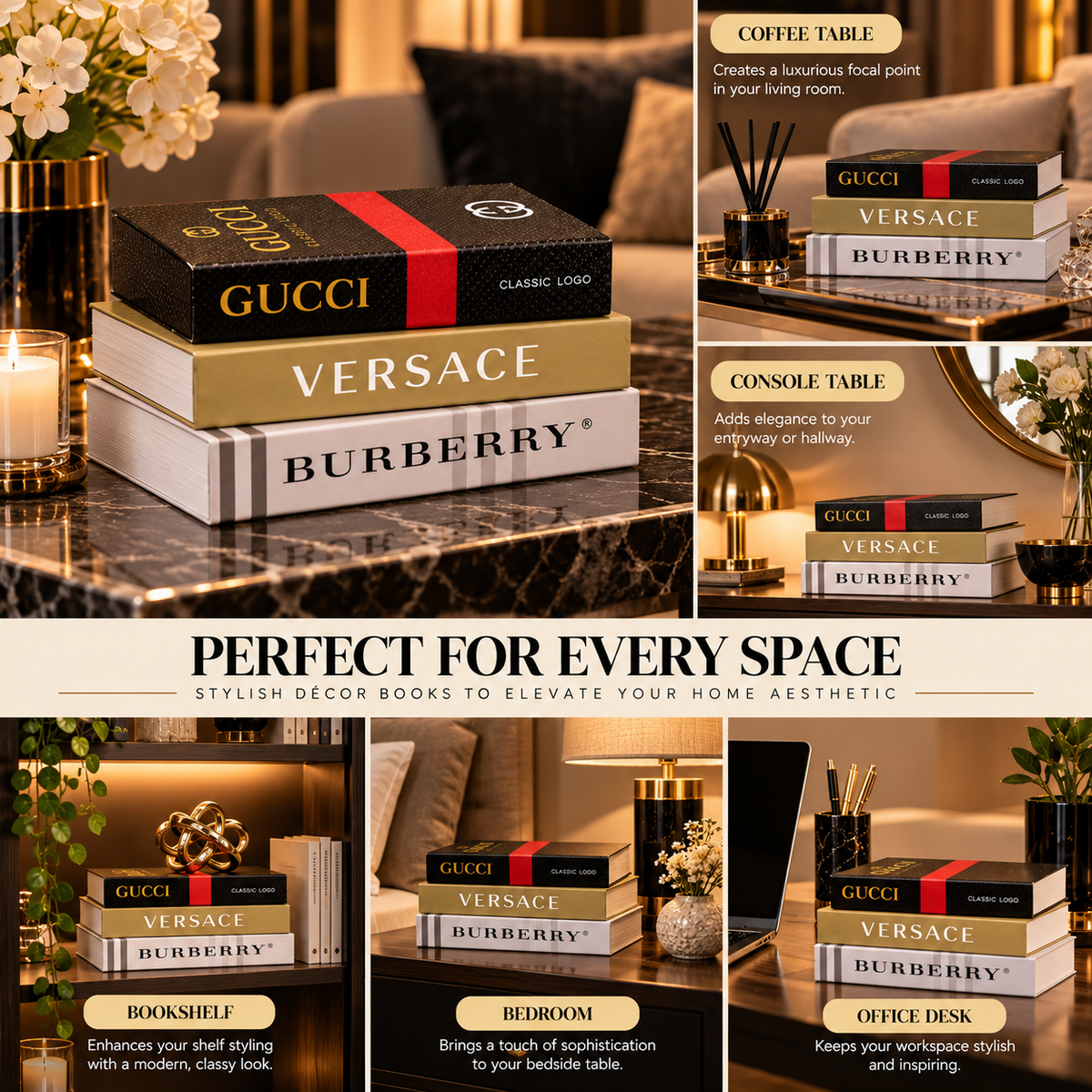 Set of 3 Decorative Books Container | PK LUXUS™