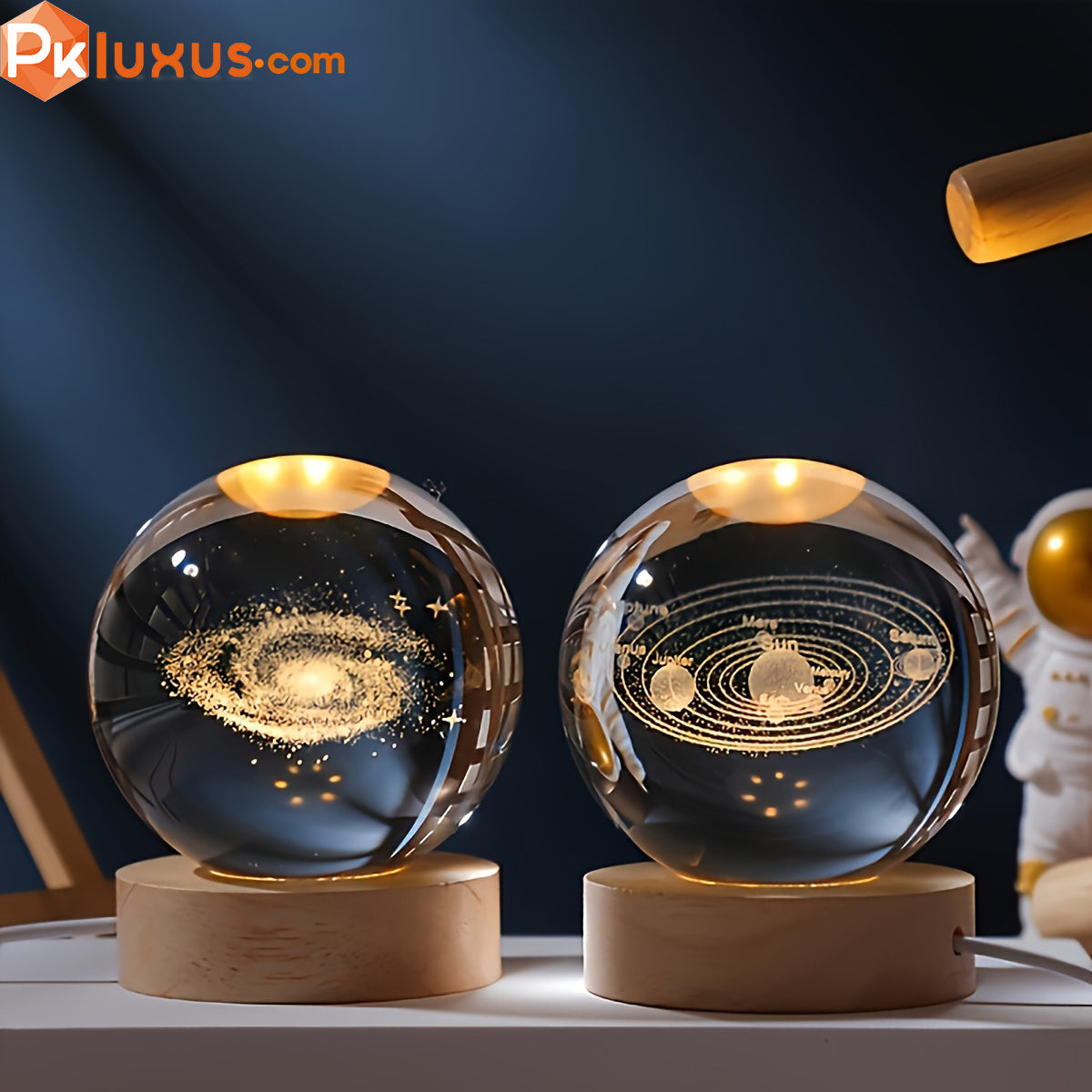 3D Laser-Engraved Crystal Ball Night Light - USB Powered Lamp By PK LUXUS™ - PK LUXUS