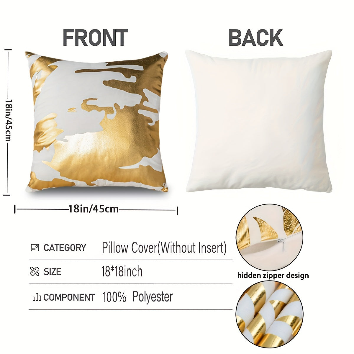 4pcs, Golden Stamping Abstract Geometric Throw Pillow Covers By PK LUXUS™