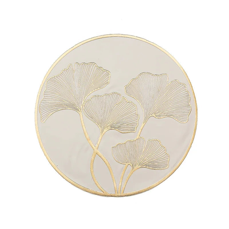 6/8/12pcs, Luxury PVC Placemats, Round Golden Table Pads By PK LUXUS™