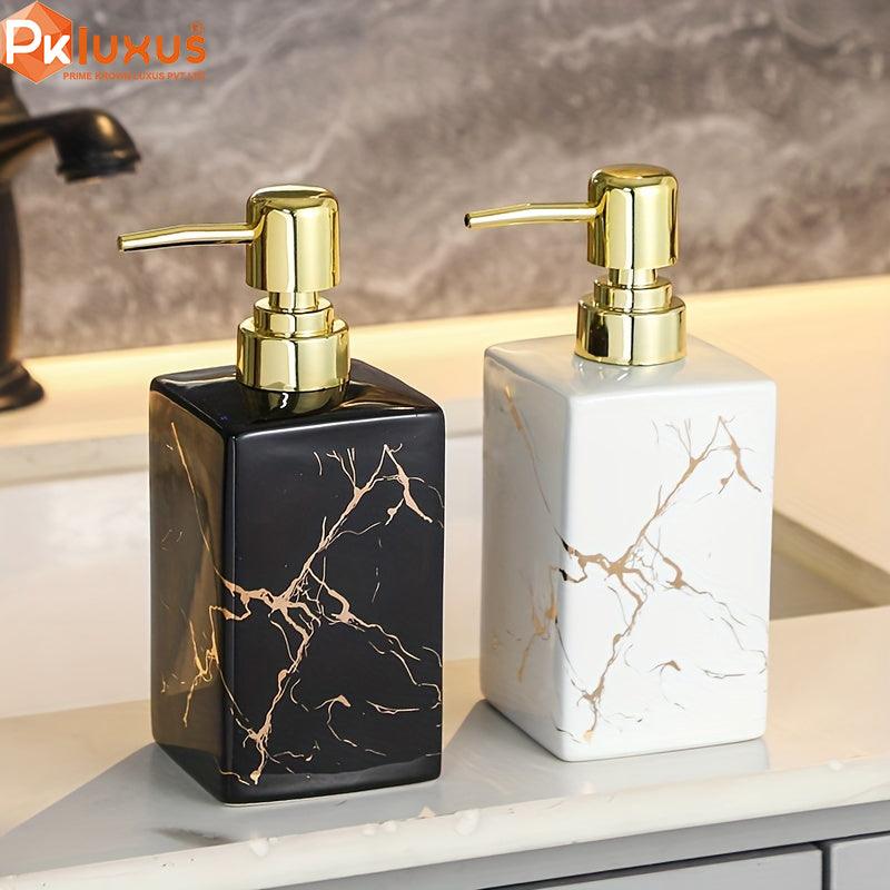 White & Gold High Quality Ceramic Refillable Soap Dispenser By PK LUXUS™ - PK LUXUS