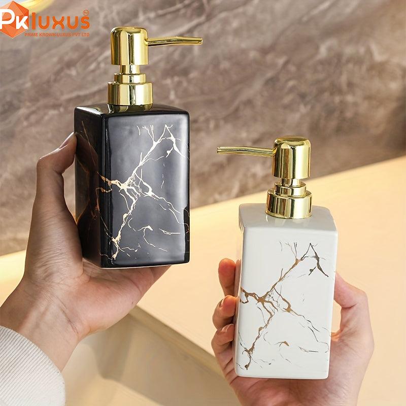 White & Gold High Quality Ceramic Refillable Soap Dispenser By PK LUXUS™ - PK LUXUS