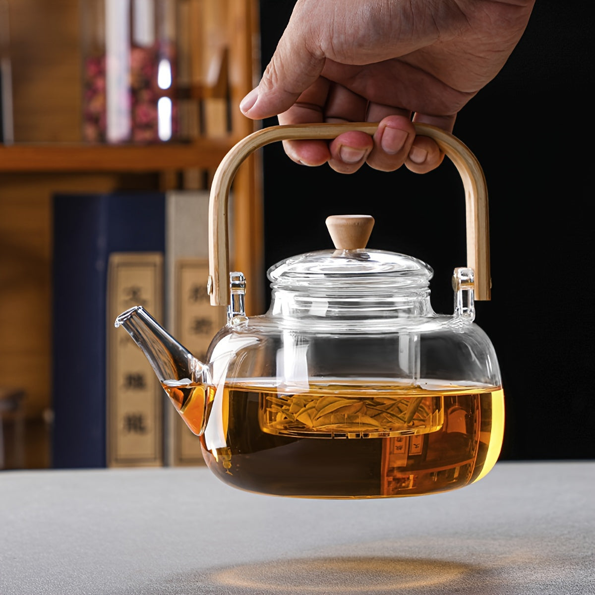 High-Quality Double Wall Glass Teapot with Bamboo Handle PK LUXUS™