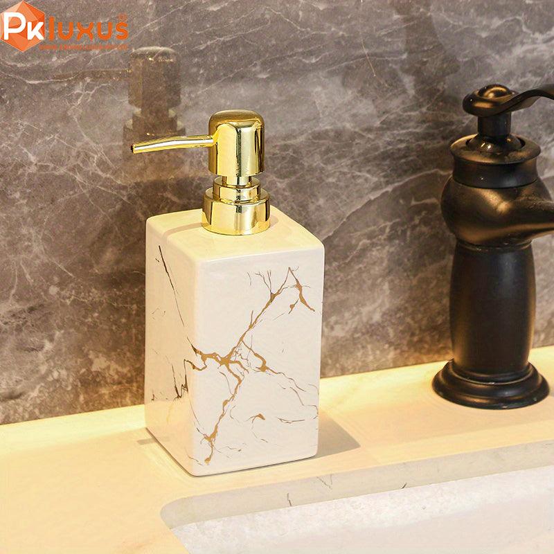 White & Gold High Quality Ceramic Refillable Soap Dispenser By PK LUXUS™ - PK LUXUS