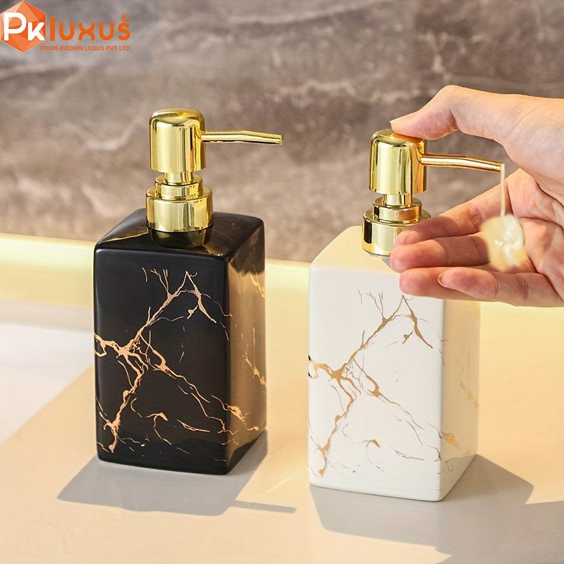 White & Gold High Quality Ceramic Refillable Soap Dispenser By PK LUXUS™ - PK LUXUS