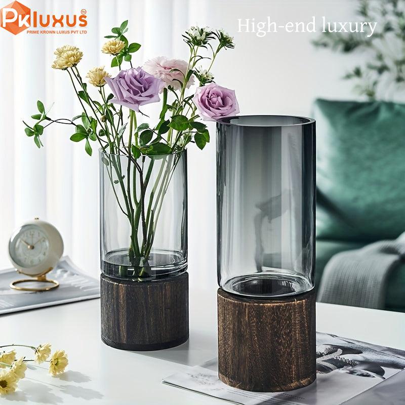 High Quality Luxury Wood Glass Vase By PK LUXUS™ - PK LUXUS