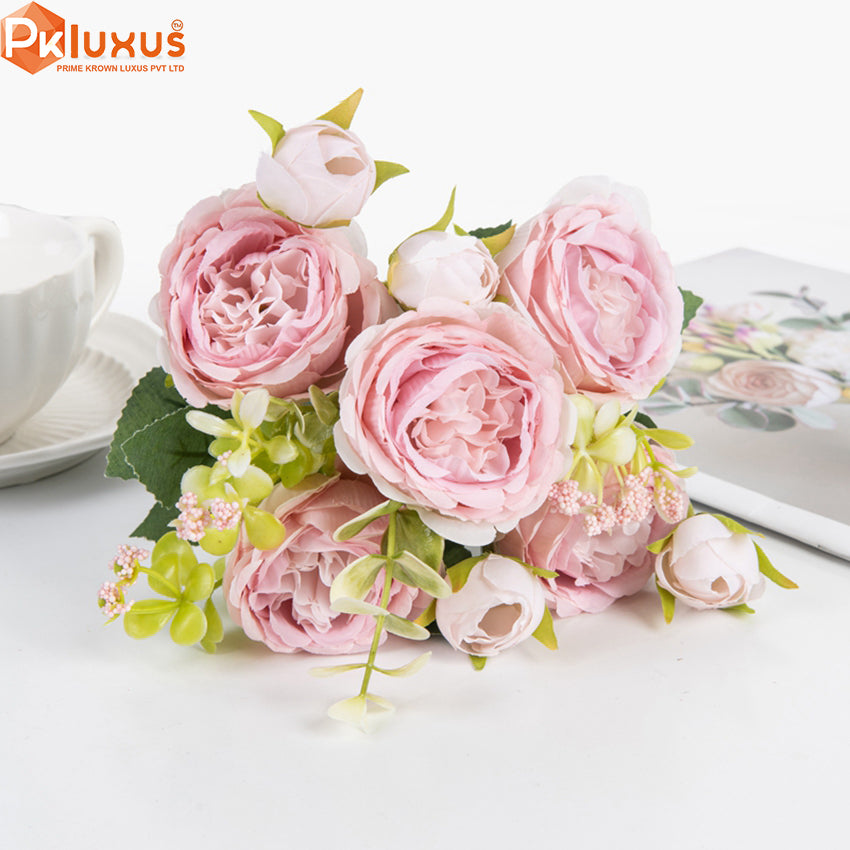 12-Inch Mini Peonies Bouquet Bundle (3 Colors) By PK LUXUS™ - PK LUXUS