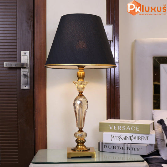 Gold Square Base Champagne Crystal Lamp | PK LUXUS™ - PK LUXUS