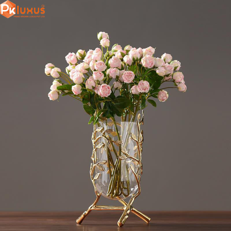 Glass Brass Vase / Brass Candle Holder By PK LUXUS™ - PK LUXUS