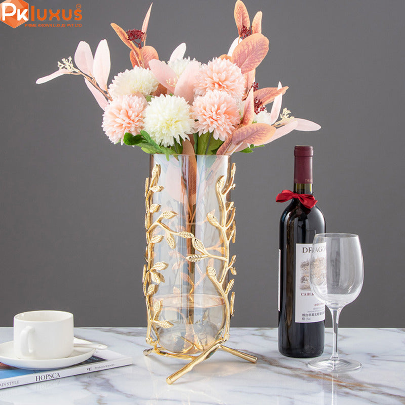 Glass Brass Vase / Brass Candle Holder By PK LUXUS™ - PK LUXUS