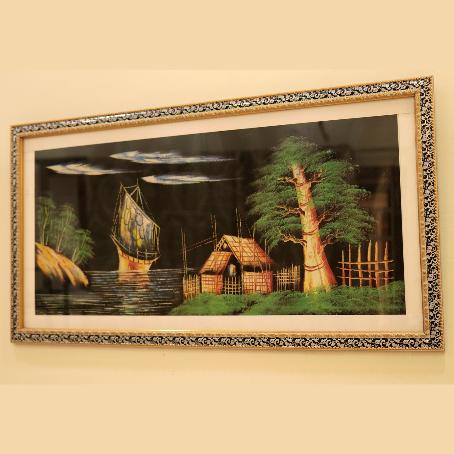 14x25 Inches Scenery Art Painted Drawing By PK LUXUS™