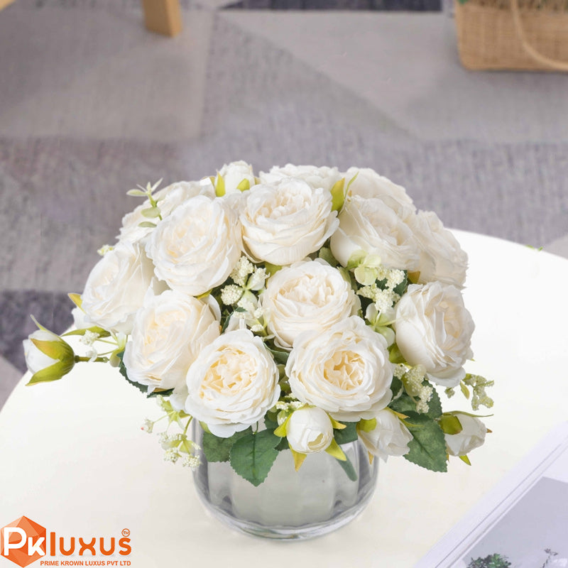 12-Inch Mini Peonies Bouquet Bundle (3 Colors) By PK LUXUS™ - PK LUXUS