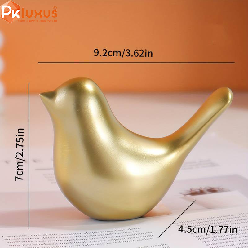 Gold Sparrow Statue Set Of 2 Perfect For Shelf & Table Decor | PK LUXUS™ - PK LUXUS