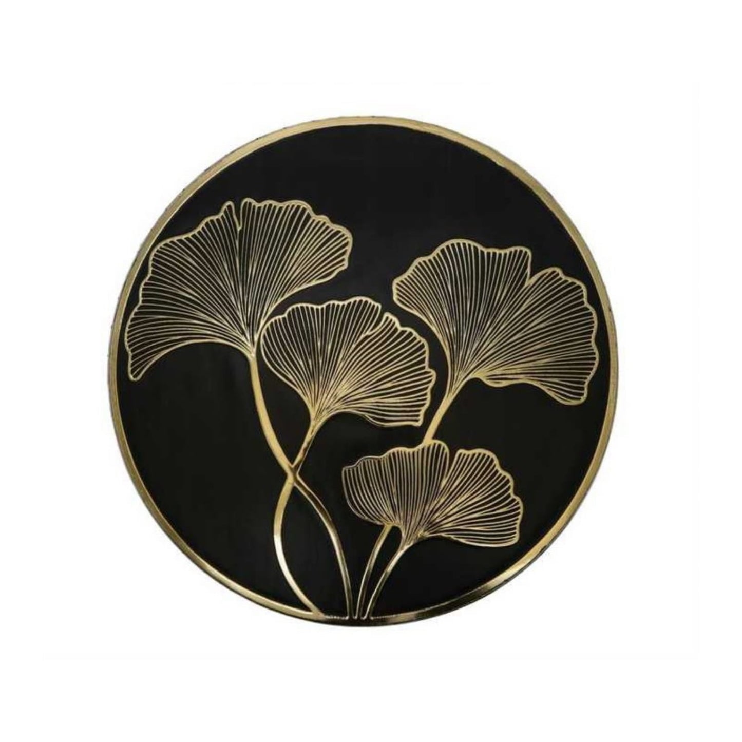 6/8/12pcs, Luxury PVC Black & Golden Placemats, Round Table Pads By PK LUXUS™