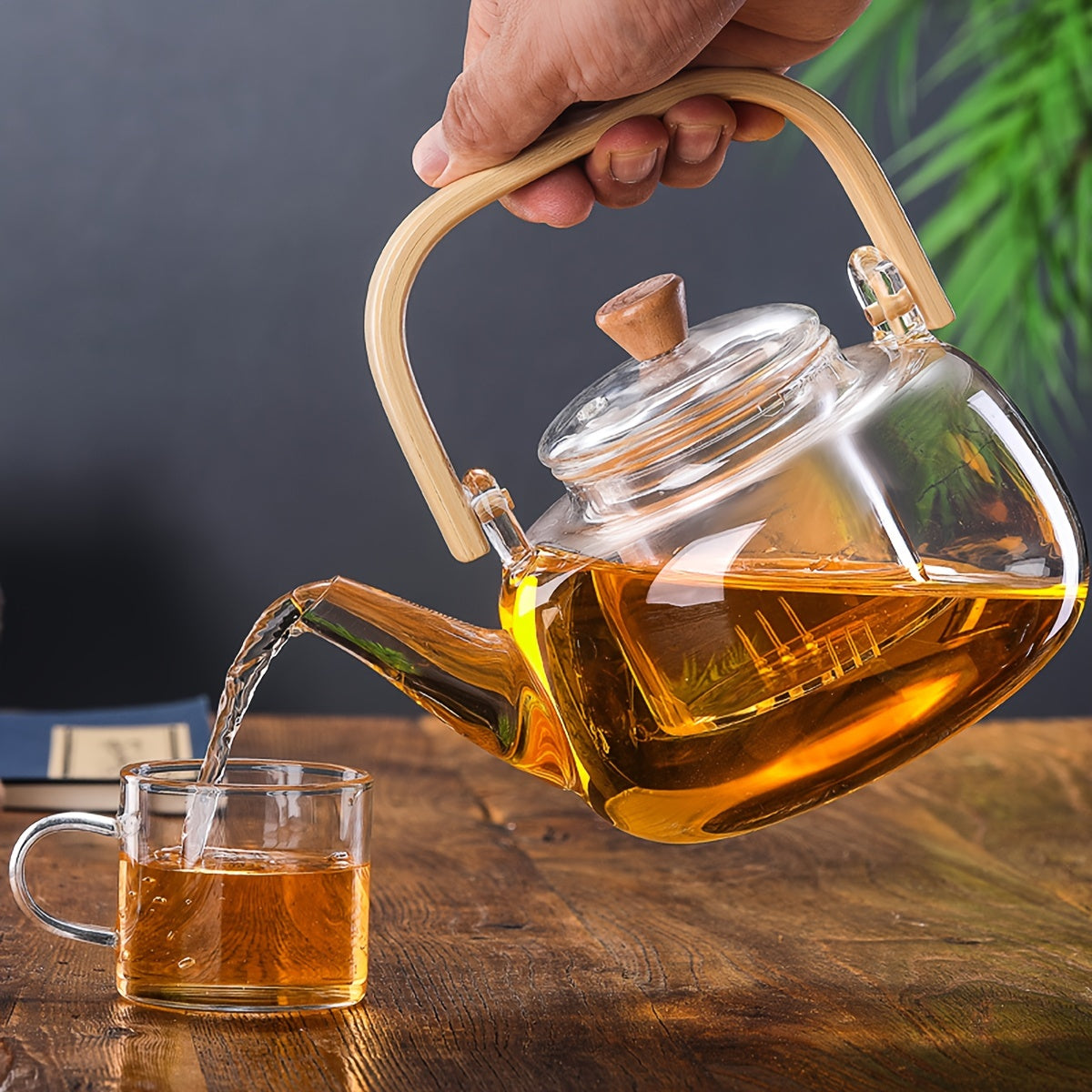 High-Quality Double Wall Glass Teapot with Bamboo Handle PK LUXUS™
