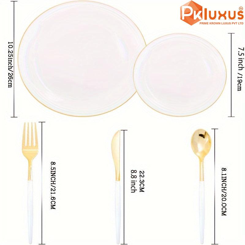 35 Pieces Utensils, 14 Plates - 21 Cutlery, The Perfect Choice for a Party By PK LUXUS™ - PK LUXUS