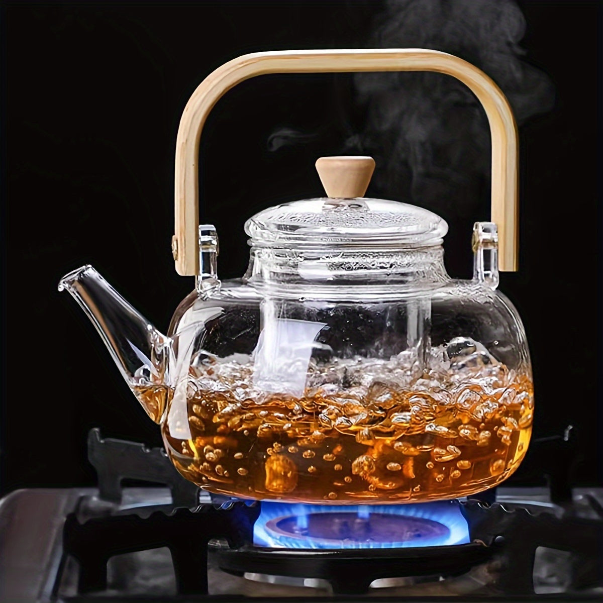 High-Quality Double Wall Glass Teapot with Bamboo Handle PK LUXUS™