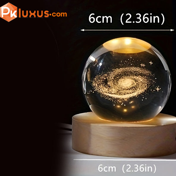 3D Laser-Engraved Crystal Ball Night Light - USB Powered Lamp By PK LUXUS™ - PK LUXUS