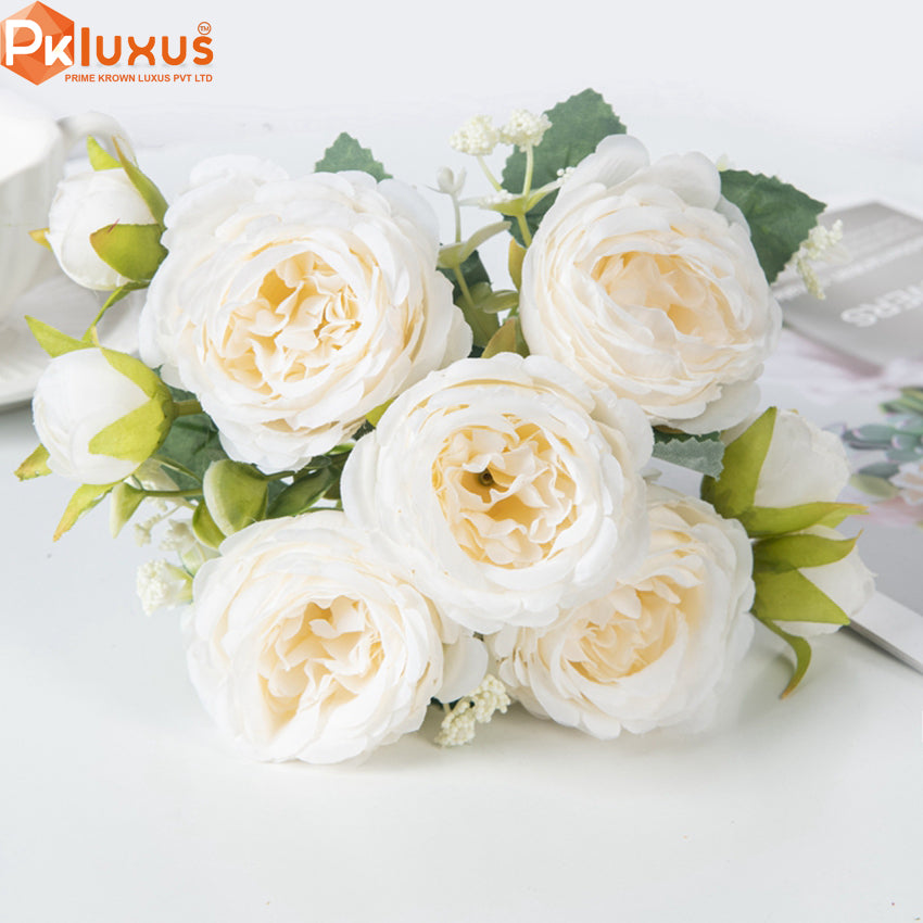 12-Inch Mini Peonies Bouquet Bundle (3 Colors) By PK LUXUS™ - PK LUXUS