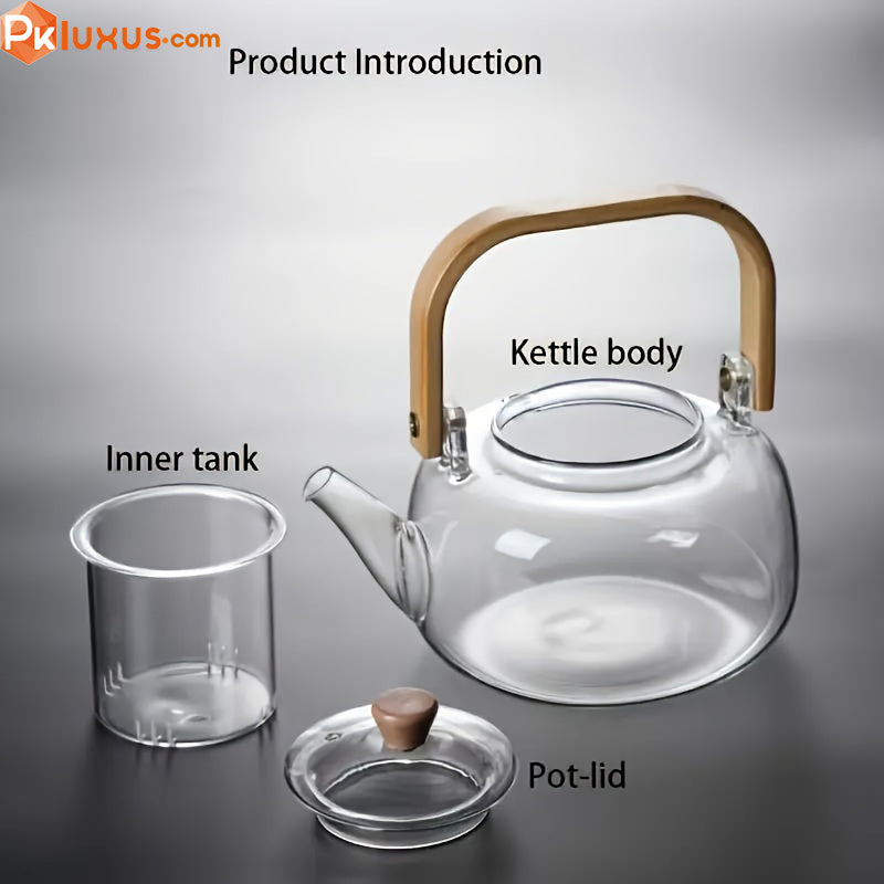 High-Quality Double Wall Glass Teapot with Bamboo Handle PK LUXUS™ - PK LUXUS