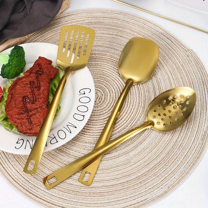 6pcs Korean Style Stainless Steel Gold-Plated Spatula Kitchenware Set By PK LUXUS™