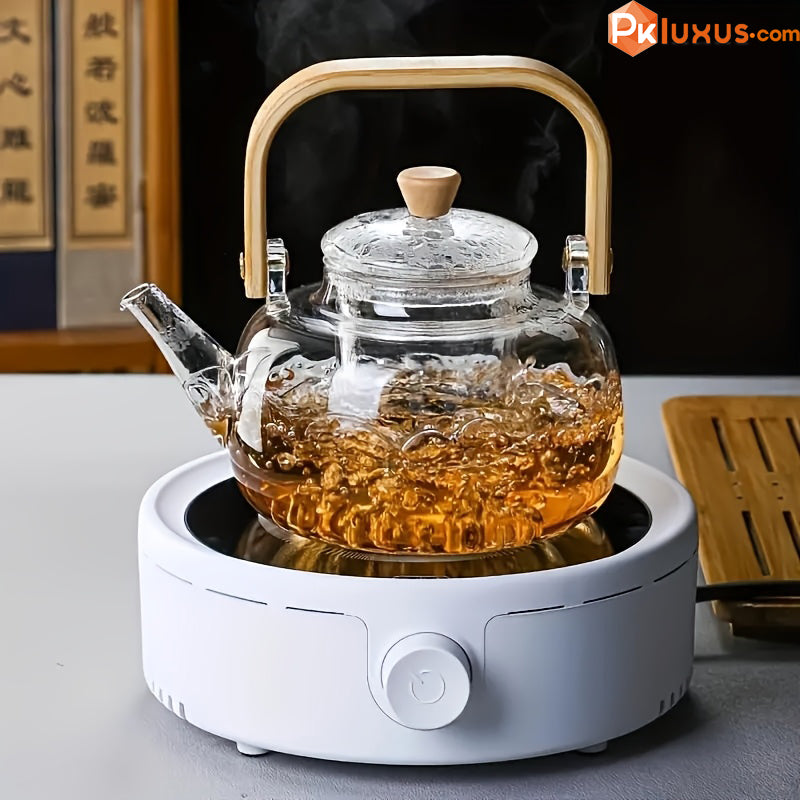 High-Quality Double Wall Glass Teapot with Bamboo Handle PK LUXUS™ - PK LUXUS