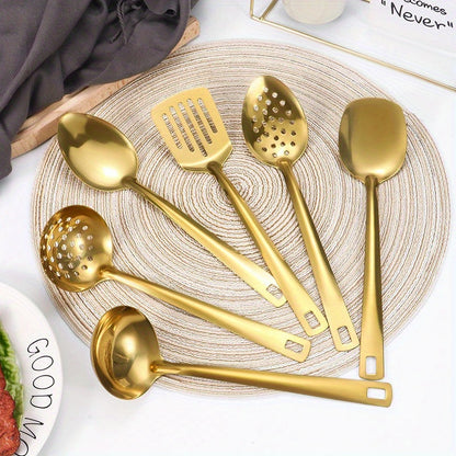 6pcs Korean Style Stainless Steel Gold-Plated Spatula Kitchenware Set By PK LUXUS™