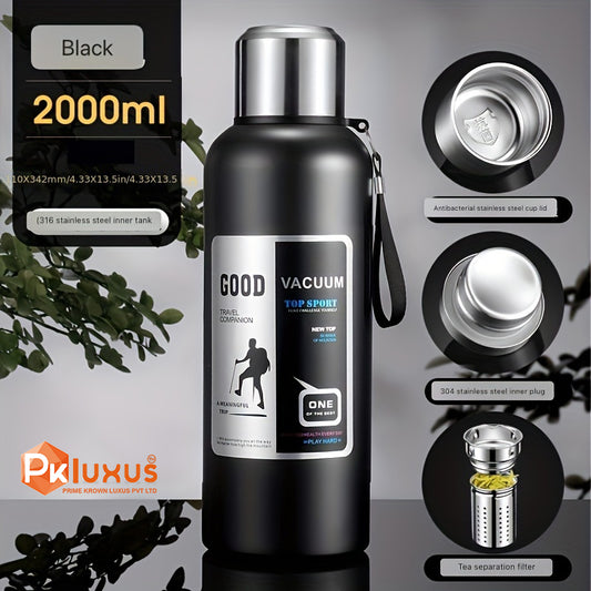 Large-Capacity 2000ml Stainless Steel Insulated Water Bottle With Lid By PK LUXUS™