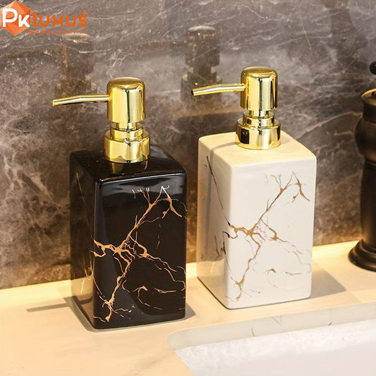 White & Gold High Quality Ceramic Refillable Soap Dispenser By PK LUXUS™ - PK LUXUS
