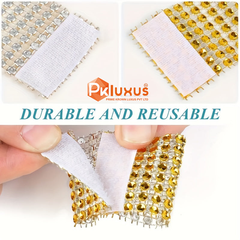 10pcs Luxury Rhinestone Napkin Holders, Golden Shiny Napkin Ring By PK LUXUS™