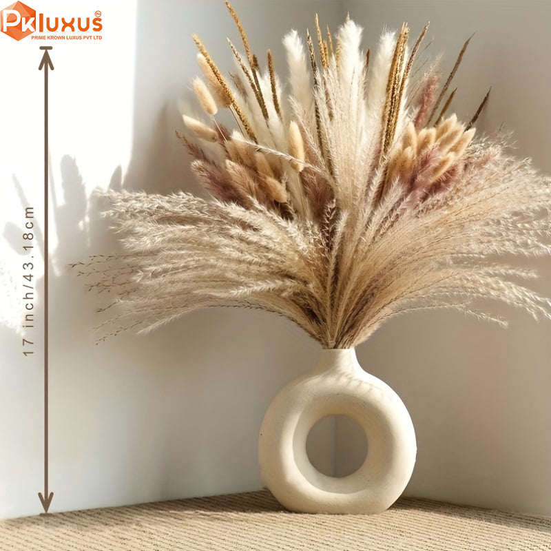 120 Stems Real Dried Pampas Grass Decor Set - 5 Varieties By PK LUXUS™ - PK LUXUS