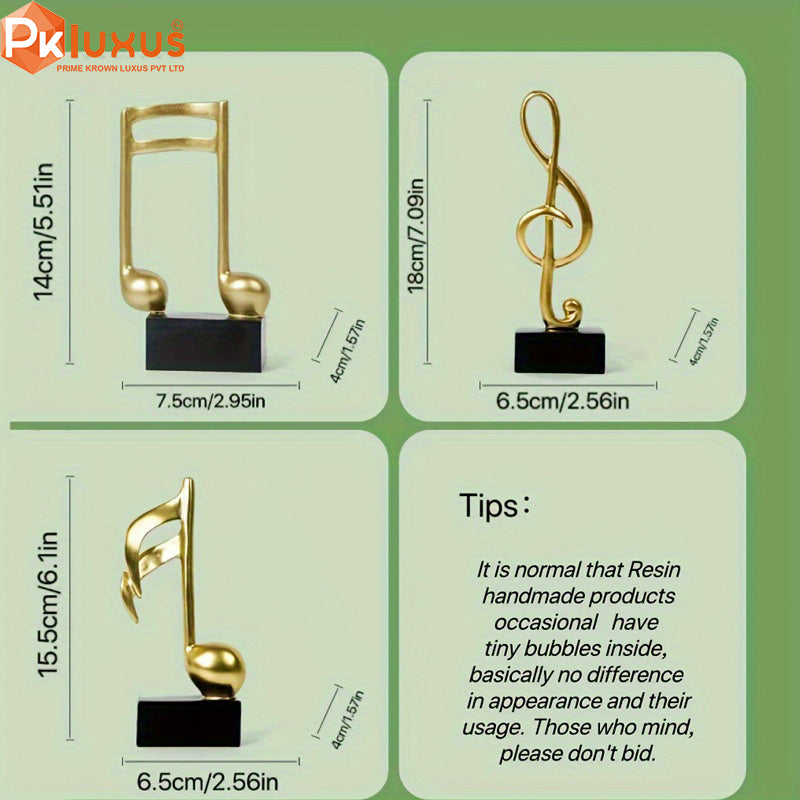 Set of 3 Music Note Icon Statues By PK LUXUS™