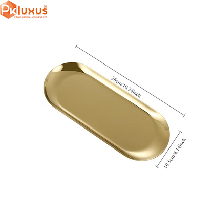 1 Piece Oval Stainless Steel Serving Platter, Dessert Tray, Steak Plate By PK LUXUS™