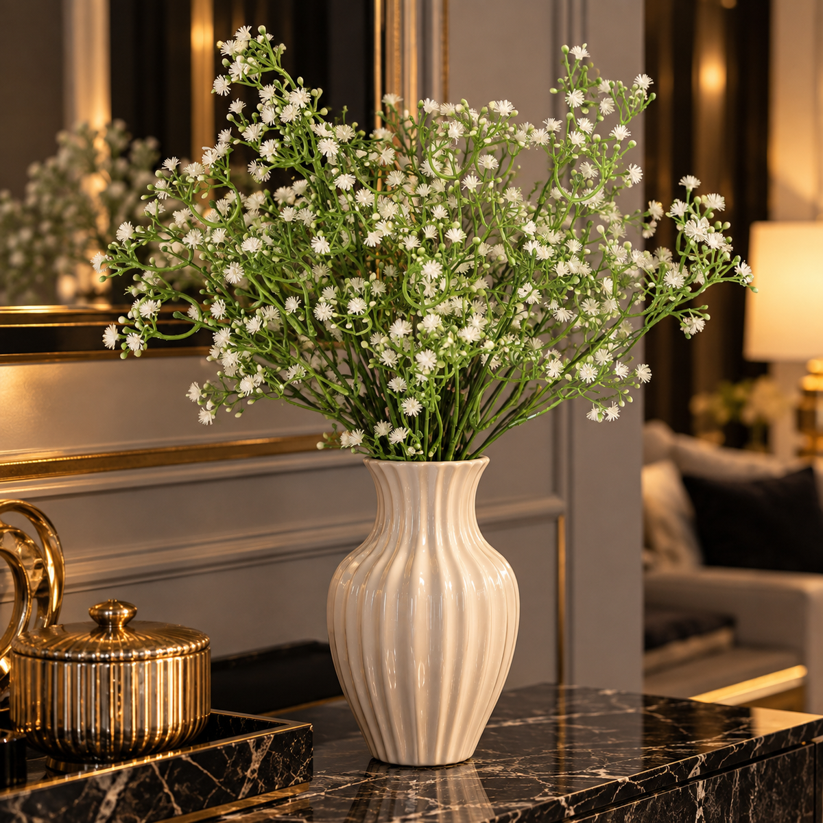 27-Inch 2 Stems of  Baby's Breath Flowers By PK LUXUS™