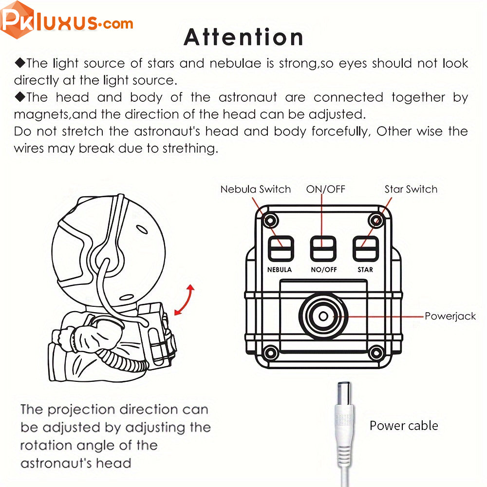 Astronaut Guitar LED Nebula Star Projector Night Light By PK LUXUS™ - PK LUXUS