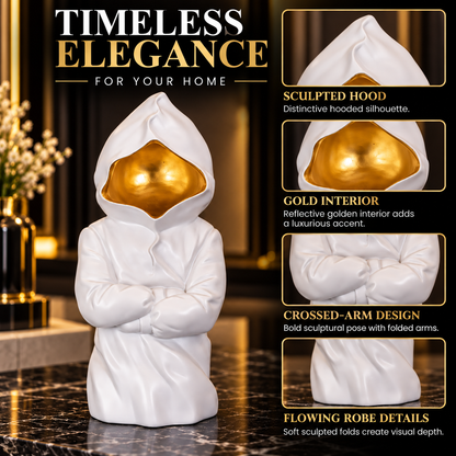 Luxury White Hooded Figure Statue By PK LUXUS™