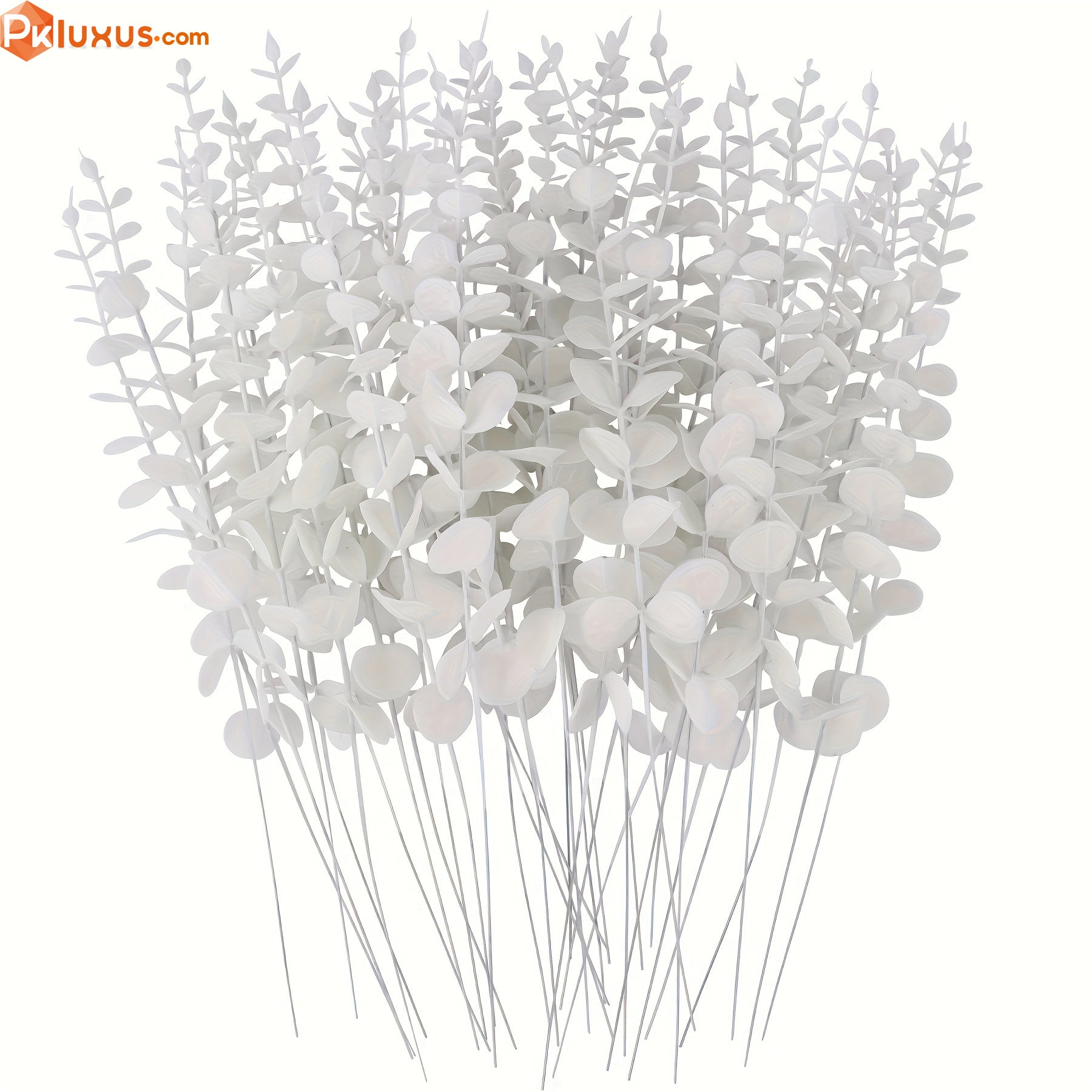 12 Stems Bunch White Eucalyptus Faux Leaves By PK LUXUS™ - PK LUXUS