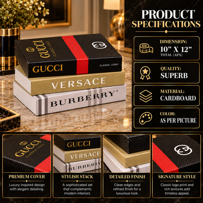 Set of 3 Decorative Books Container | PK LUXUS™
