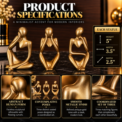 Set of 3 Thinking Mannequin Statues By PK LUXUS™