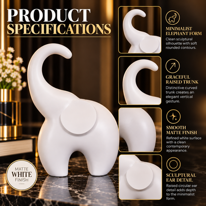 Luxury White Elephant Statue By PK LUXUS™